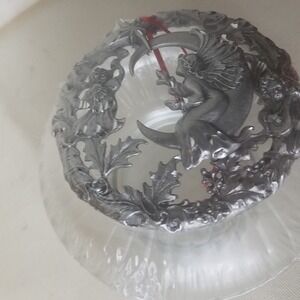 Rawcliffe Glass Jar Potpourri angel moon vine garden‎ pewter Lid Scented VNTG
